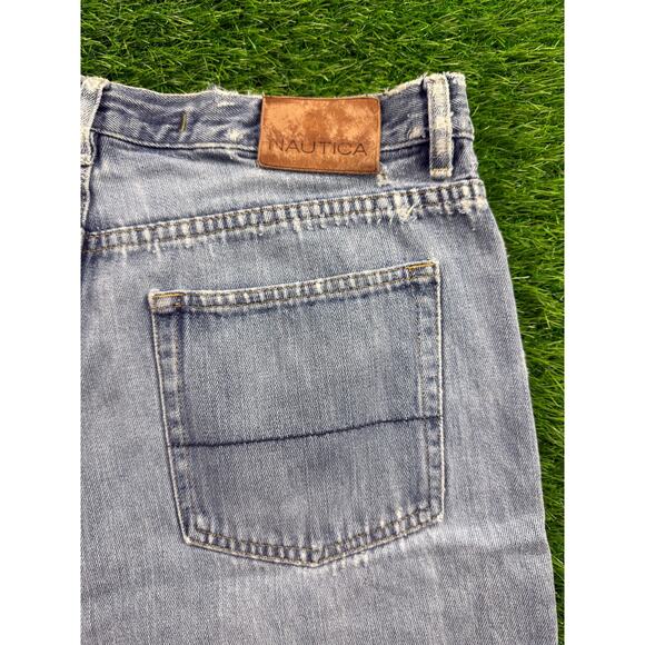 Nautica NS83 J-Class Jeans Men’s 34x30 Relaxed Fit Light Wash Denim Frayed Hem - Picture 4 of 13